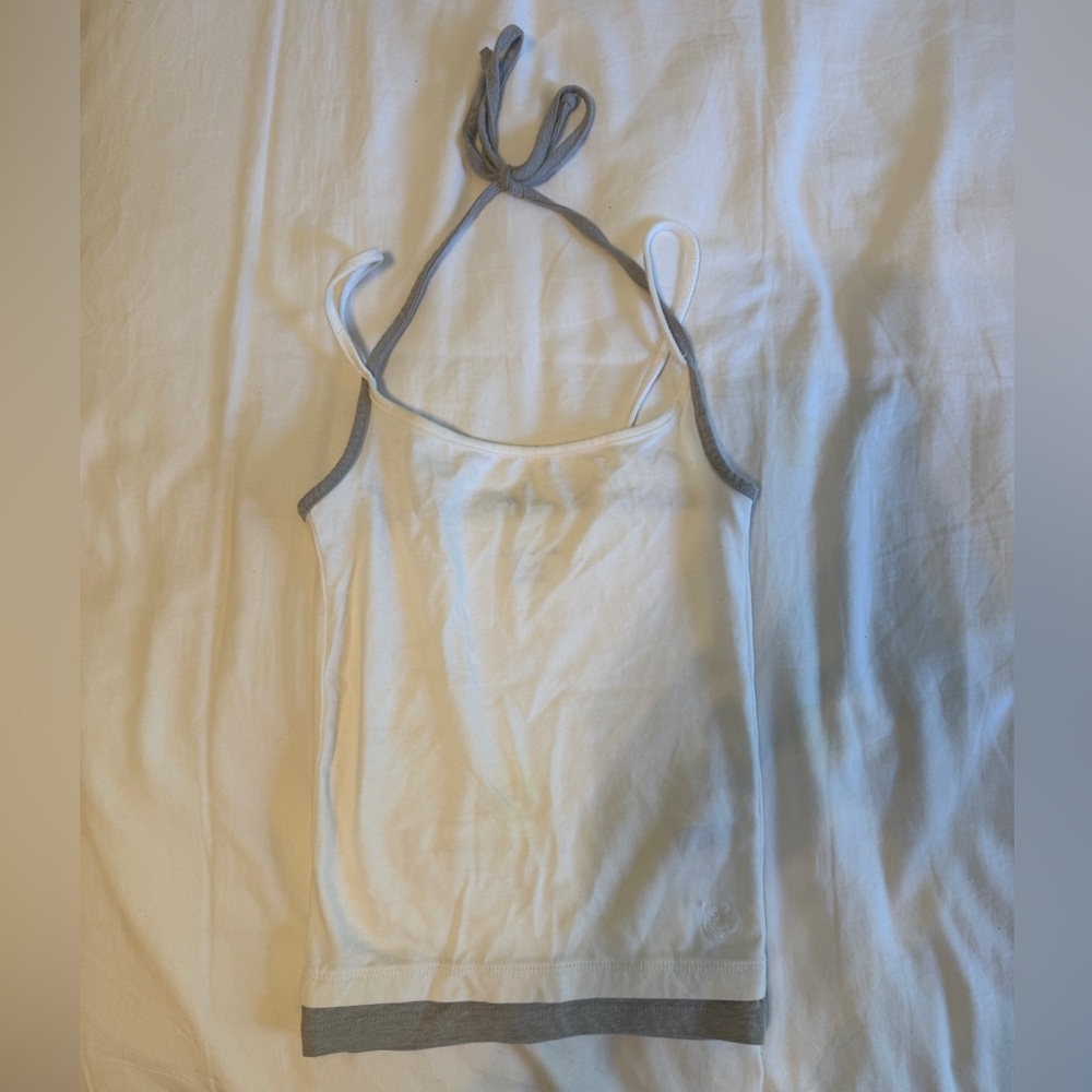 UO Out From Under Cotton Compression Layered Cami - White/Grey
